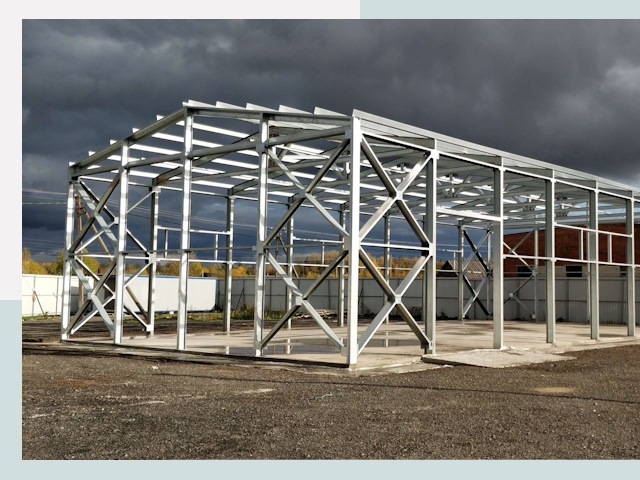 Двускатные ангары в Бор от 623 руб. за квадрат