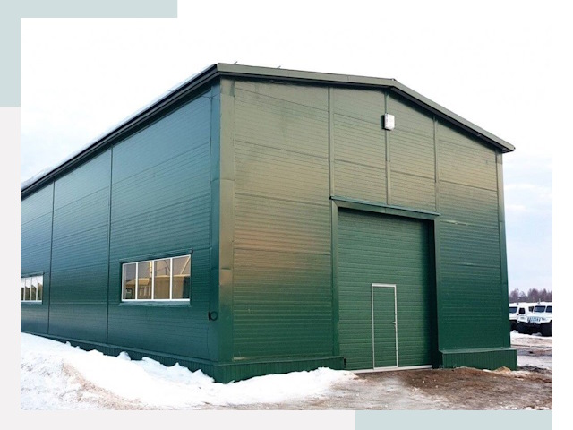 Двускатные ангары в Боре