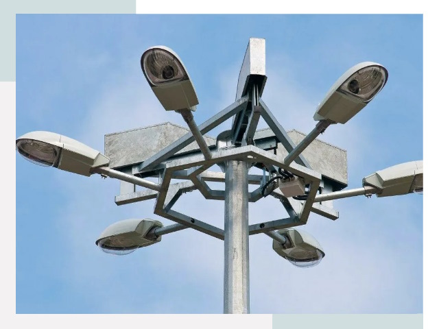 Монтаж осветительных мачт в Боре